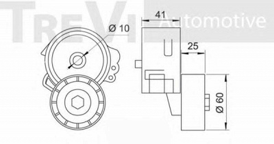 TREVI AUTOMOTIVE ta1236 -  Натяжная планка, поликлиновой ремень